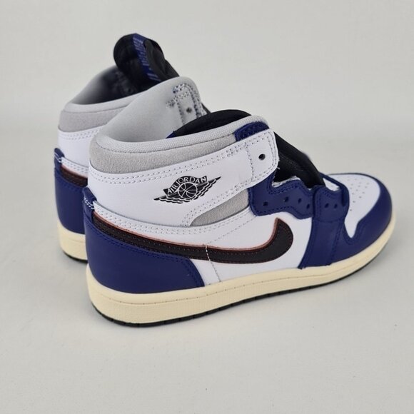 Air Jordan 1 Retro High OG PS White Black Leather Sneakers Size 3Y - Picture 6 of 9